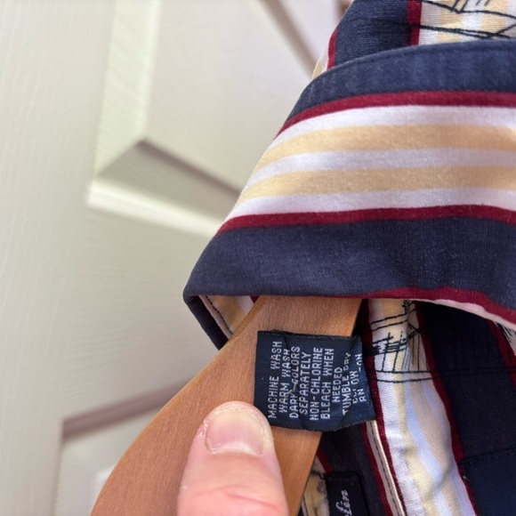 Gant Shirt Mens Large Blue Striped Button Down Sailor Imperial Poplin Salty Dog - Picture 13 of 13